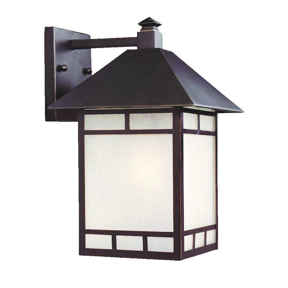 XL Antique Bronze Frosted Glass Lantern Wall Light - Homeroots - Flyclothing LLC