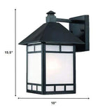 XL Matte Black Frosted Glass Lantern Wall Light - Homeroots - Flyclothing LLC
