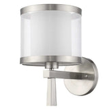 White and Silver Wall Light with Fabric Shade - Homeroots - Flyclothing LLC