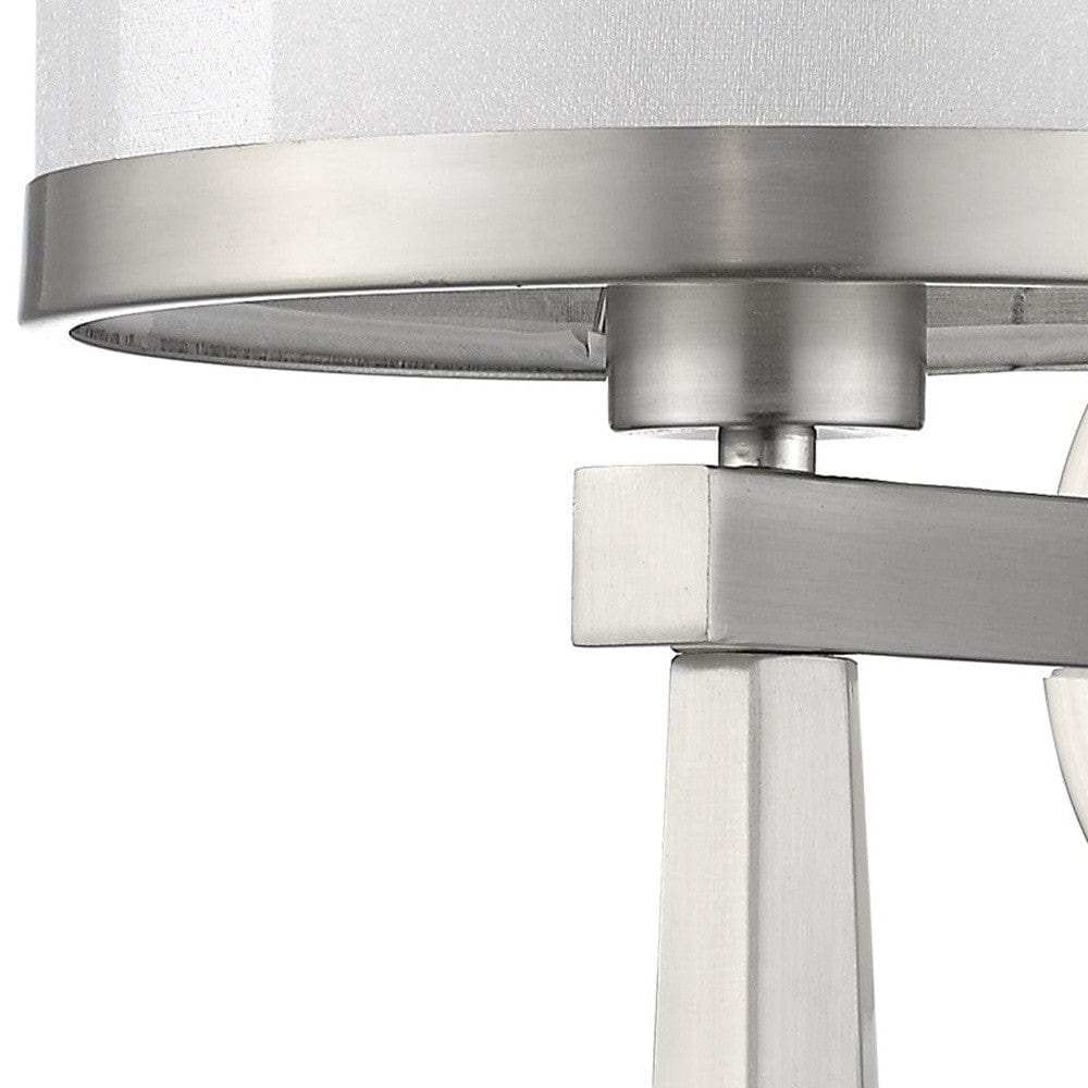 White and Silver Wall Light with Fabric Shade - Homeroots - Flyclothing LLC