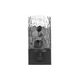Black Metal and Pebbled Glass Wall Sconce - Homeroots - Flyclothing LLC
