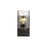 Bronze Metal and Pebbled Glass Wall Sconce - Homeroots - Flyclothing LLC