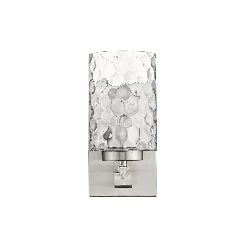 Silver Metal and Pebbled Glass Wall Sconce - Homeroots - Flyclothing LLC