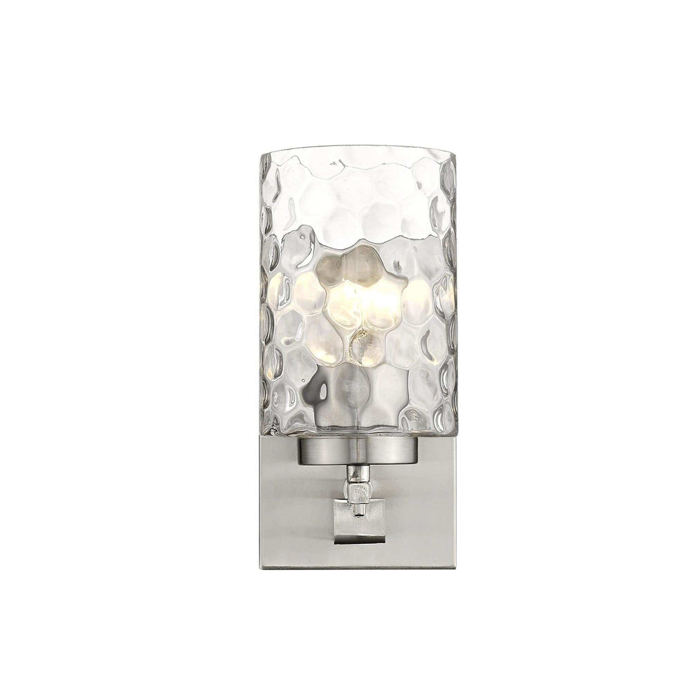 Silver Metal and Pebbled Glass Wall Sconce - Homeroots - Flyclothing LLC