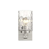 Silver Metal and Pebbled Glass Wall Sconce - Homeroots - Flyclothing LLC