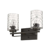 Bronze Metal and Pebbled Glass Two Light Wall Sconce - Homeroots - Flyclothing LLC