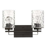 Bronze Metal and Pebbled Glass Two Light Wall Sconce - Homeroots - Flyclothing LLC