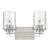 Silver Metal and Pebbled Glass Two Light Wall Sconce - Homeroots - Flyclothing LLC