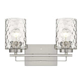 Silver Metal and Pebbled Glass Two Light Wall Sconce - Homeroots - Flyclothing LLC