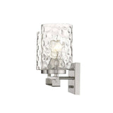 Silver Metal and Pebbled Glass Two Light Wall Sconce - Homeroots - Flyclothing LLC
