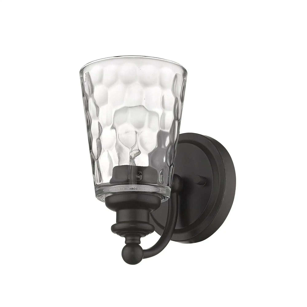 Bronze Metal and Pebbled Glass Wall Light - Homeroots - Flyclothing LLC