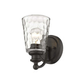 Bronze Metal and Pebbled Glass Wall Light - Homeroots - Flyclothing LLC