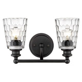 Black Metal and Pebbled Glass Two Light Wall Light - Homeroots - Flyclothing LLC