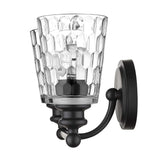 Black Metal and Pebbled Glass Two Light Wall Light - Homeroots - Flyclothing LLC