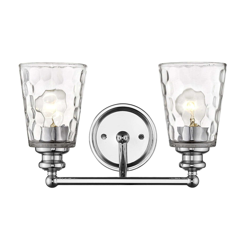Silver Metal and Pebbled Glass Two Light Wall Light - Homeroots - Flyclothing LLC