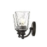 Bronze Metal and Pebbled Glass Two Light Wall Light - Homeroots - Flyclothing LLC