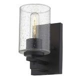 Black Metal and Textured Glass Wall Sconce - Homeroots - Flyclothing LLC