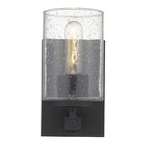 Black Metal and Textured Glass Wall Sconce - Homeroots - Flyclothing LLC