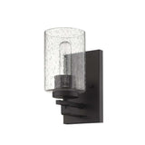Bronze Metal and Textured Glass Wall Sconce - Homeroots - Flyclothing LLC