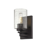 Bronze Metal and Textured Glass Wall Sconce - Homeroots - Flyclothing LLC