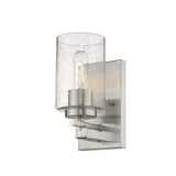 Silver Metal and Textured Glass Wall Sconce - Homeroots - Flyclothing LLC
