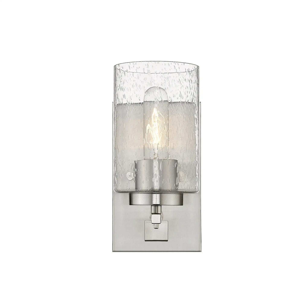 Silver Metal and Textured Glass Wall Sconce - Homeroots - Flyclothing LLC