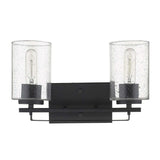 Black Metal and Textured Glass Two Light Wall Sconce - Homeroots - Flyclothing LLC