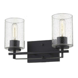 Black Metal and Textured Glass Two Light Wall Sconce - Homeroots - Flyclothing LLC