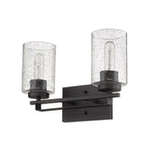 Bronze Metal and Textured Glass Two Light Wall Sconce - Homeroots - Flyclothing LLC