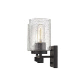 Bronze Metal and Textured Glass Two Light Wall Sconce - Homeroots - Flyclothing LLC