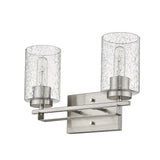 Silver Metal and Textured Glass Two Light Wall Sconce - Homeroots - Flyclothing LLC