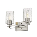Silver Metal and Textured Glass Two Light Wall Sconce - Homeroots - Flyclothing LLC