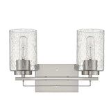 Silver Metal and Textured Glass Two Light Wall Sconce - Homeroots - Flyclothing LLC