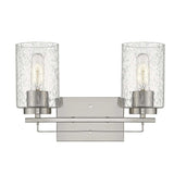 Silver Metal and Textured Glass Two Light Wall Sconce - Homeroots - Flyclothing LLC