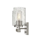Silver Metal and Textured Glass Two Light Wall Sconce - Homeroots - Flyclothing LLC