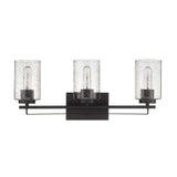 Bronze Metal and Textured Glass Three Light Wall Sconce - Homeroots - Flyclothing LLC