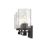 Bronze Metal and Textured Glass Three Light Wall Sconce - Homeroots - Flyclothing LLC