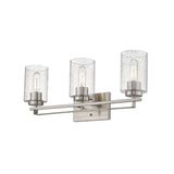 Silver Metal and Textured Glass Three Light Wall Sconce - Homeroots - Flyclothing LLC