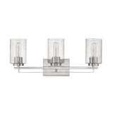 Silver Metal and Textured Glass Three Light Wall Sconce - Homeroots - Flyclothing LLC