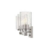 Silver Metal and Textured Glass Three Light Wall Sconce - Homeroots - Flyclothing LLC