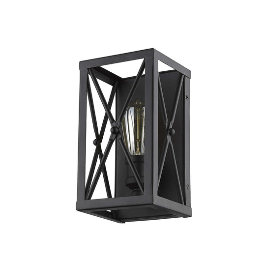 Matte Black Metal Geometric Wall Light - Homeroots - Flyclothing LLC