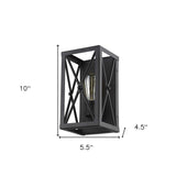 Matte Black Metal Geometric Wall Light - Homeroots - Flyclothing LLC