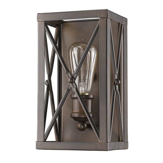 Antique Bronze Metal Geometric Wall Light - Homeroots - Flyclothing LLC