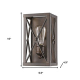 Antique Bronze Metal Geometric Wall Light - Homeroots - Flyclothing LLC