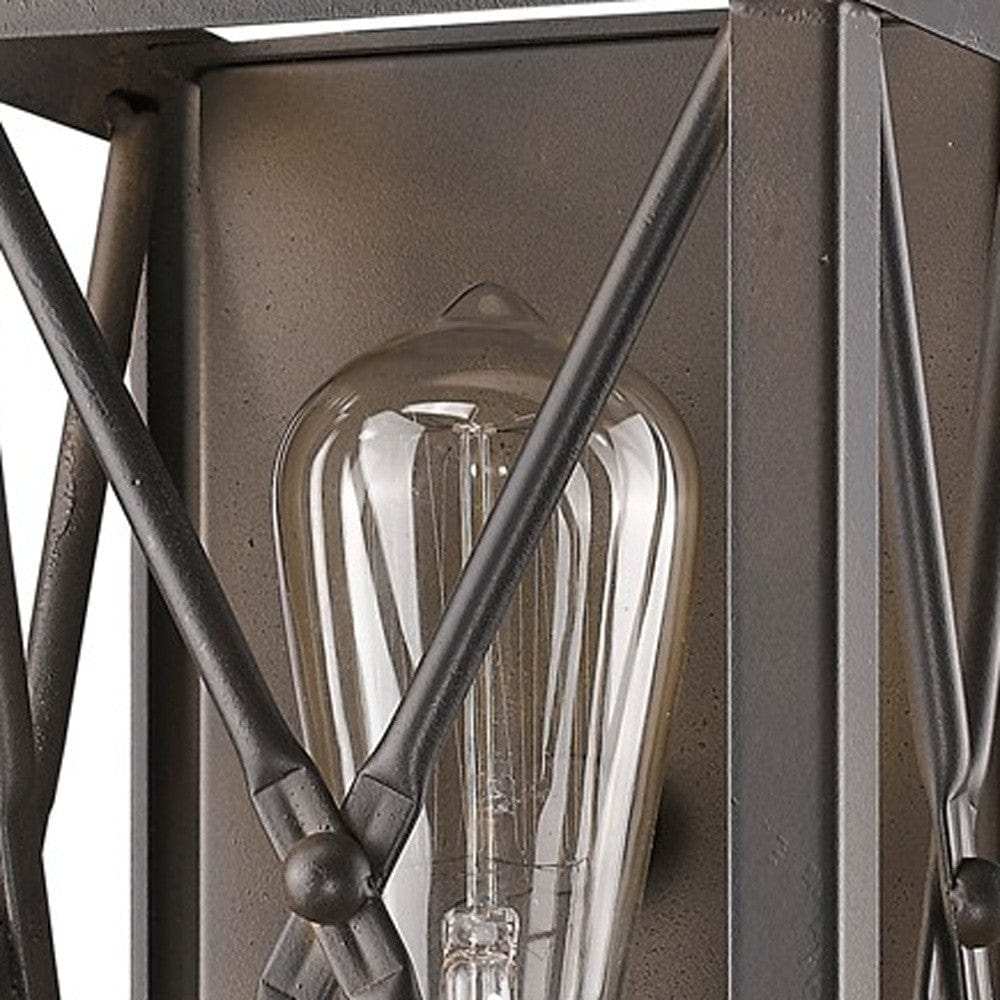 Antique Bronze Metal Geometric Wall Light - Homeroots - Flyclothing LLC