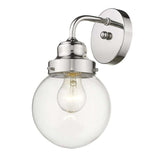 One Light Silver Wall Sconce with Round Glass Shade - Homeroots - Flyclothing LLC