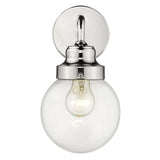 One Light Silver Wall Sconce with Round Glass Shade - Homeroots - Flyclothing LLC