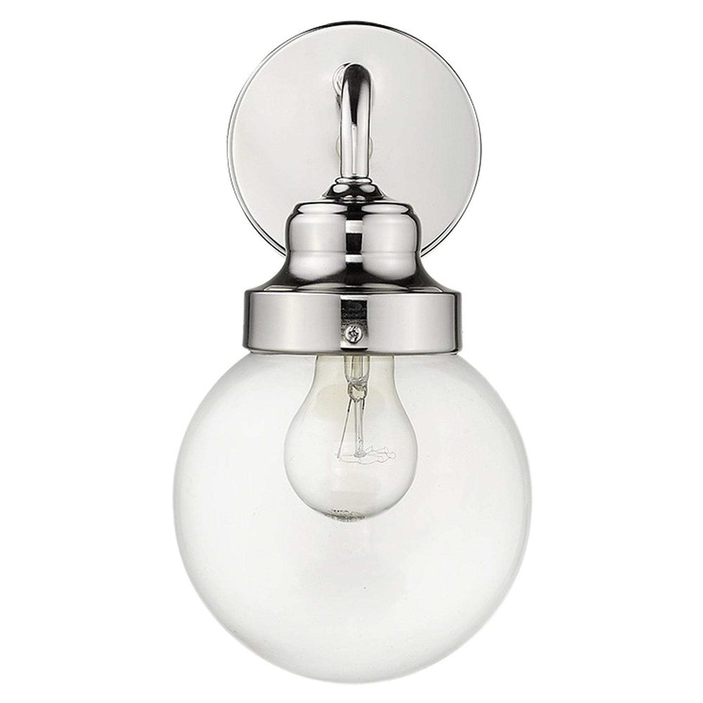 One Light Silver Wall Sconce with Round Glass Shade - Homeroots - Flyclothing LLC