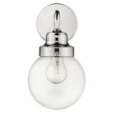 One Light Silver Wall Sconce with Round Glass Shade - Homeroots - Flyclothing LLC