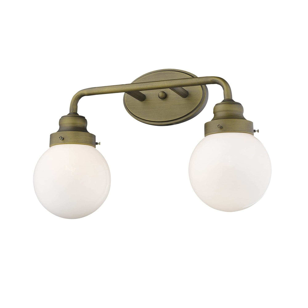 Two Light Gold Wall Sconce with Round Glass Shade - Homeroots - Flyclothing LLC